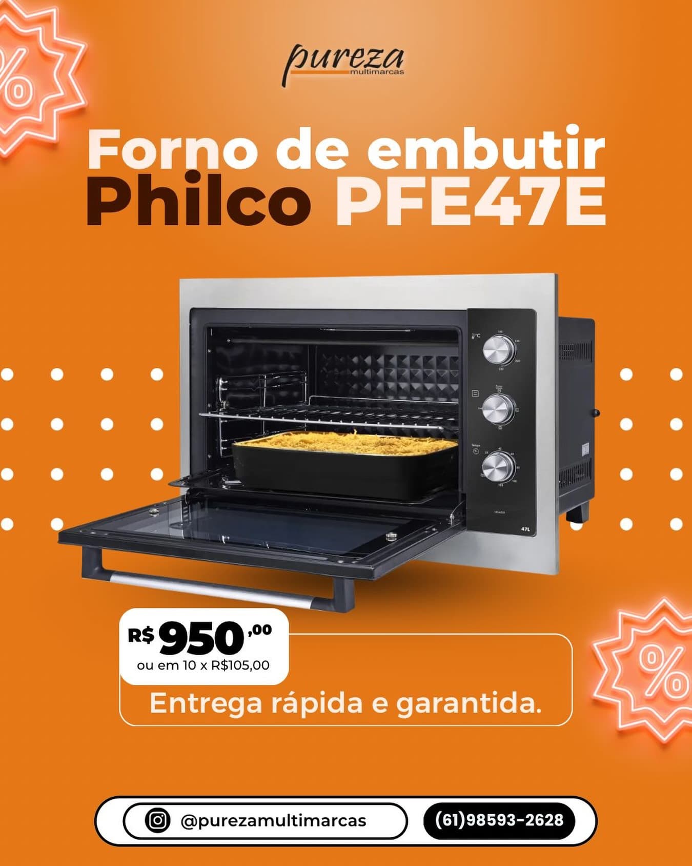 Forno de Embutir Philco PFE47E 47L